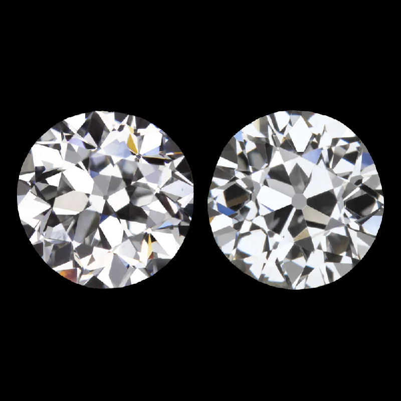 diamond rings for women -1.87ct OLD EUROPEAN CUT DIAMOND STUD EARRINGS CERTIFIED G SI1 VINTAGE PAIR LOOSE