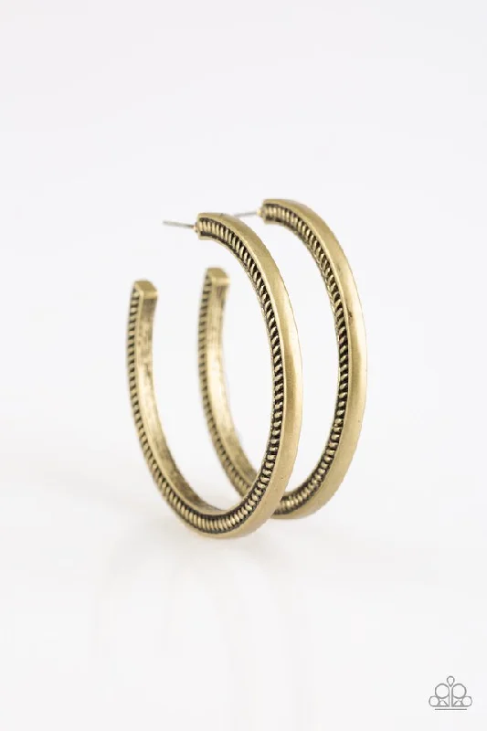 women’s emerald stud earrings -This Is My Tribe Brass Hoop Earring