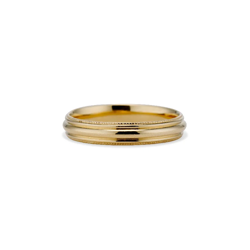 women’s stackable gold rings -4mm Lines Band