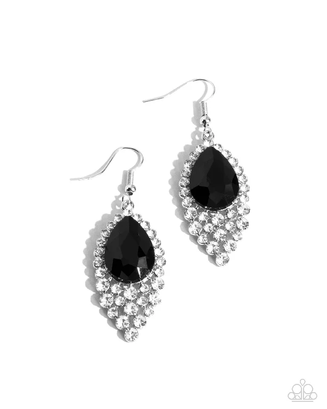 women’s pearl hoop earrings -Glorious Glimmer - Black