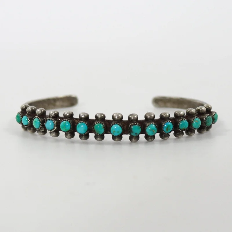 women’s cuff bracelets -1940s Turquoise Row Bracelet