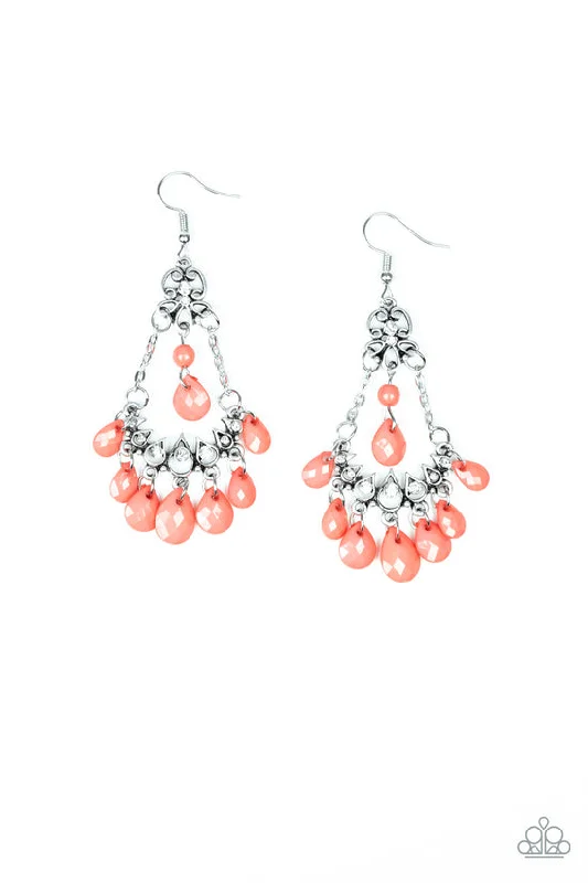 women’s pearl earrings -Malibu Sunset Orange Earring