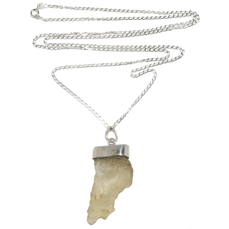 women’s silver chain necklaces -Libyan Desert Glass Necklace Sun-Star-Sand Sterling Silver