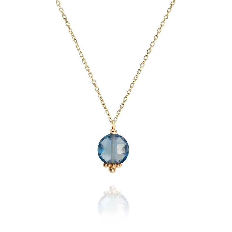 women’s luxury pearl necklaces -Gem Confetti Necklace Blue Topaz - 18k Gold