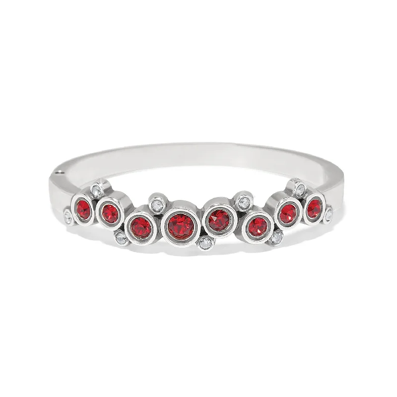 handmade bangles for women -Constella Cluster HInged Bangle/Red