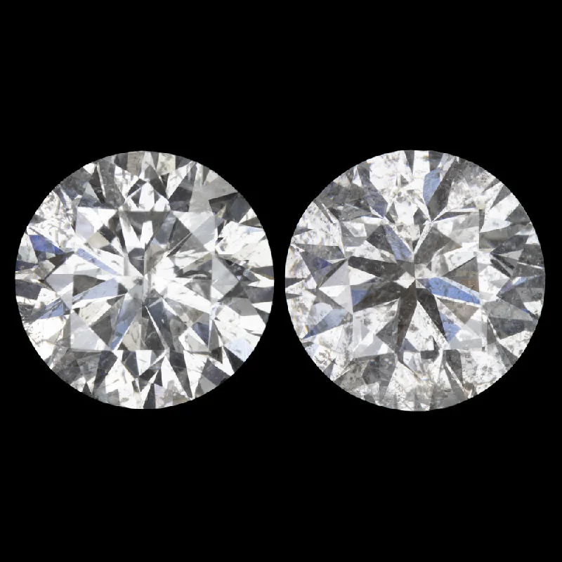 women’s twisted rings -3.58ct DIAMOND STUD EARRINGS VERY GOOD ROUND BRILLIANT CUT NATURAL PAIR 3.5ct