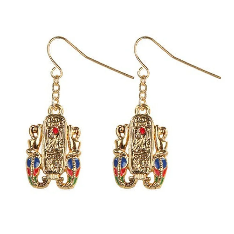 women’s emerald earrings -Egyptian Hieroglyph Earrings