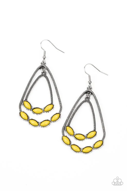 women’s hoop earrings with gemstones -Summer Staycation Yellow Earring