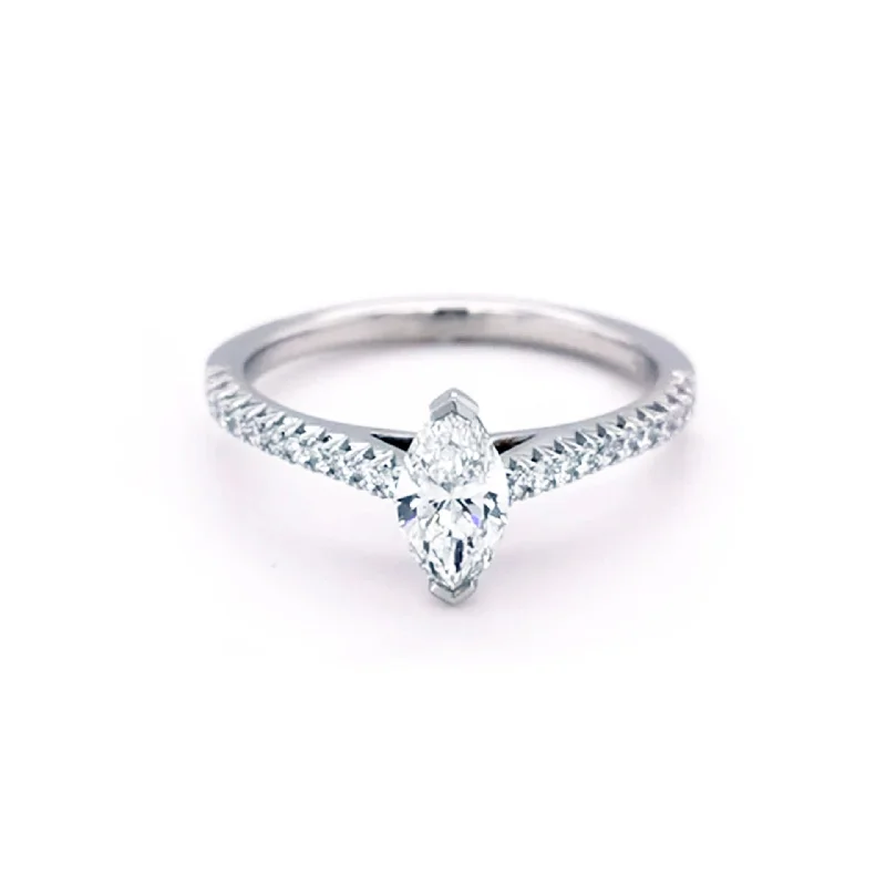 women’s oval diamond engagement rings -Platinum 0.50ct Marquise Cut Diamond ring