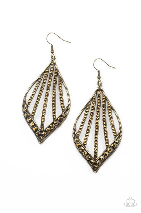 women’s fashion earrings -Showcase Sparkle Brass Earring