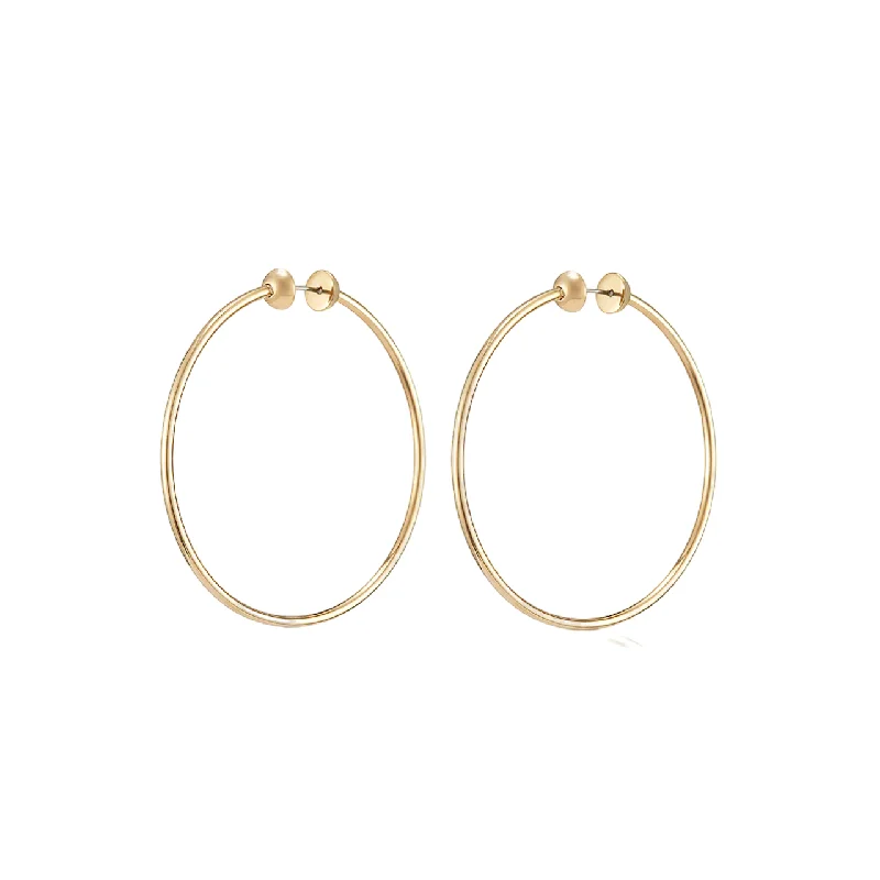 women’s sparkly earrings -Medium Icon Hoops - Gold