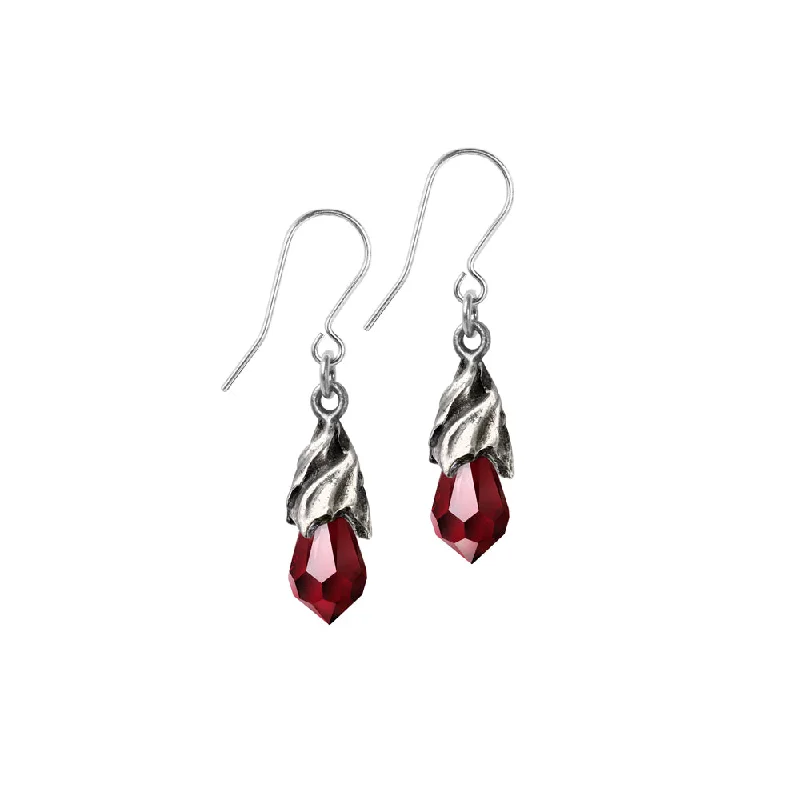 gold earrings for women -Empyrean Tear Earrings (Red)