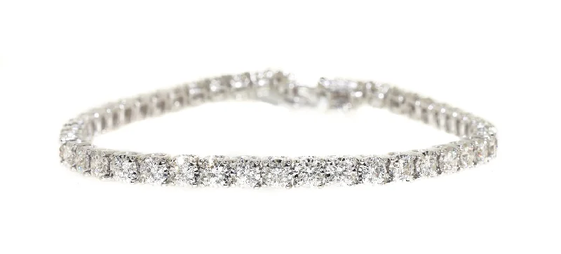 elegant bracelets for women -14kt White Gold Diamond Tennis Bracelet (4 carat)