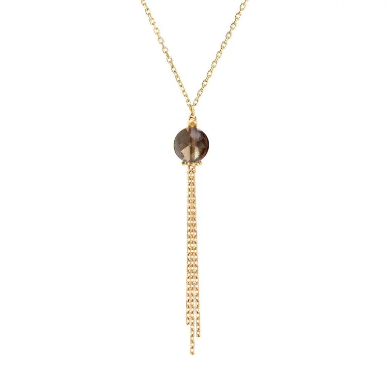 women’s chain necklaces -Medusa Necklace Smoky Quartz - 18k Gold