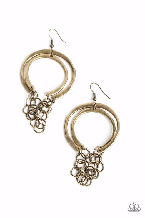 women’s elegant drop earrings -Don't Go CHAINg-ing Brass Earring