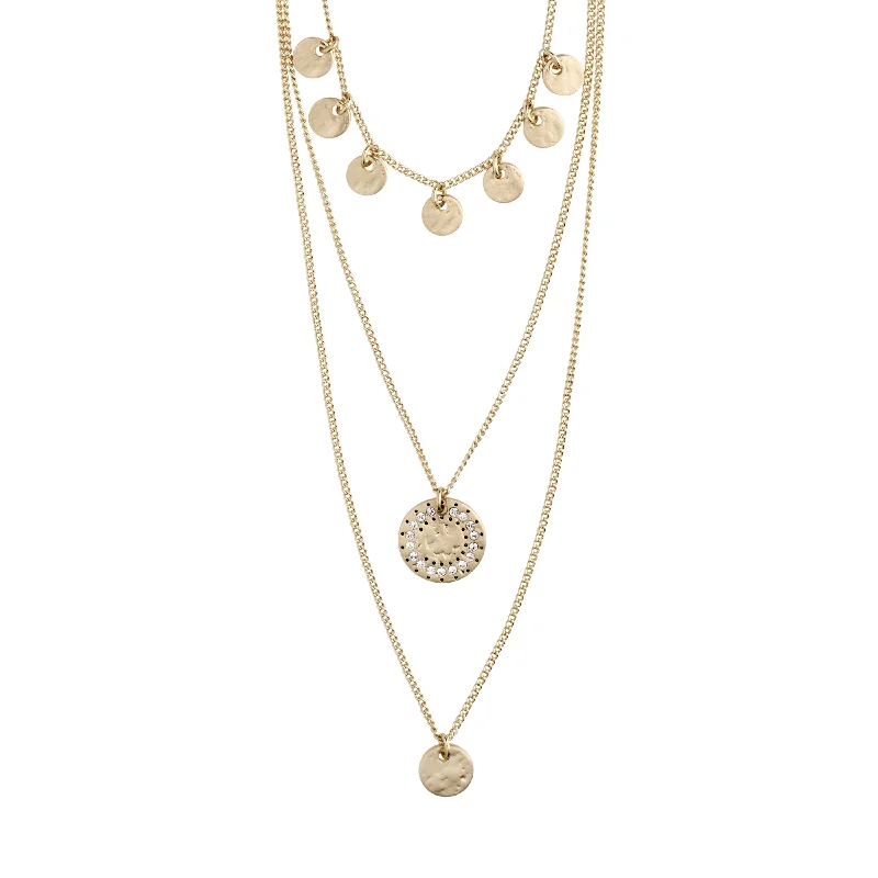 women’s diamond pendant necklaces -ARDEN 3-in-1  crystal necklace gold-plated