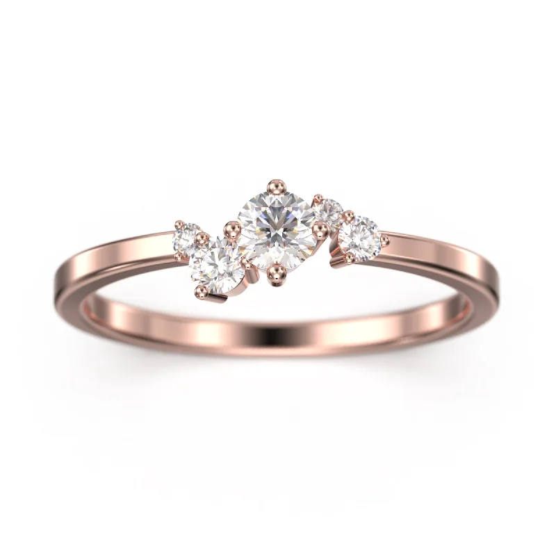 women’s stunning diamond engagement rings -Minimalist Moissanite Diamond Ring 10K/14K/18K Solid Gold