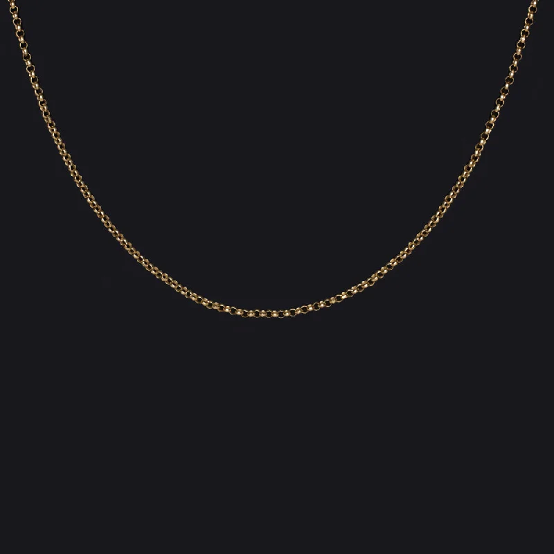 women’s rings with diamonds -SOLID 14k YELLOW GOLD ROLLO CHAIN NECKLACE 20 INCH DAINTY THIN MENS LADIES