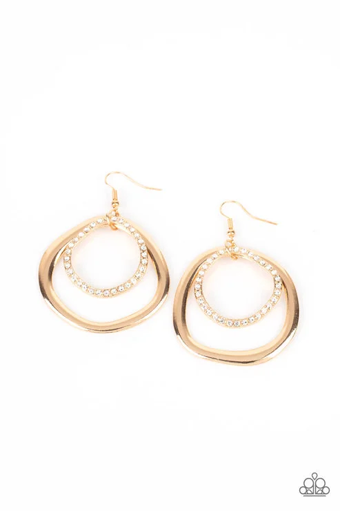 women’s boho earrings -Spinning With Sass Gold Earring