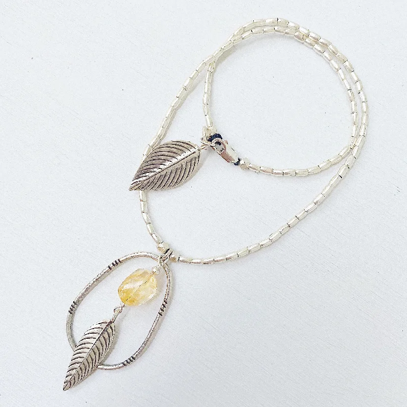 women’s oval stone necklaces -CITRINE MIND & BALANCE  NECKLACE