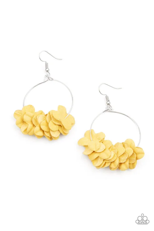 women’s sapphire gemstone earrings -Flirty Florets Yellow Earring