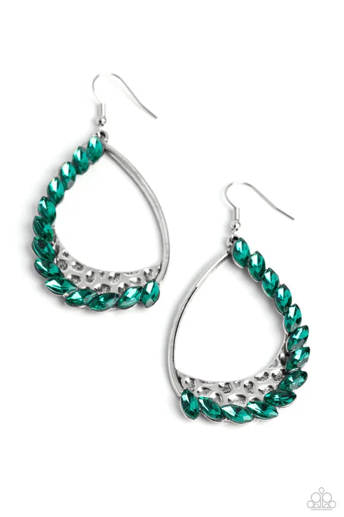 women’s elegant drop earrings -Looking Sharp Green Earring