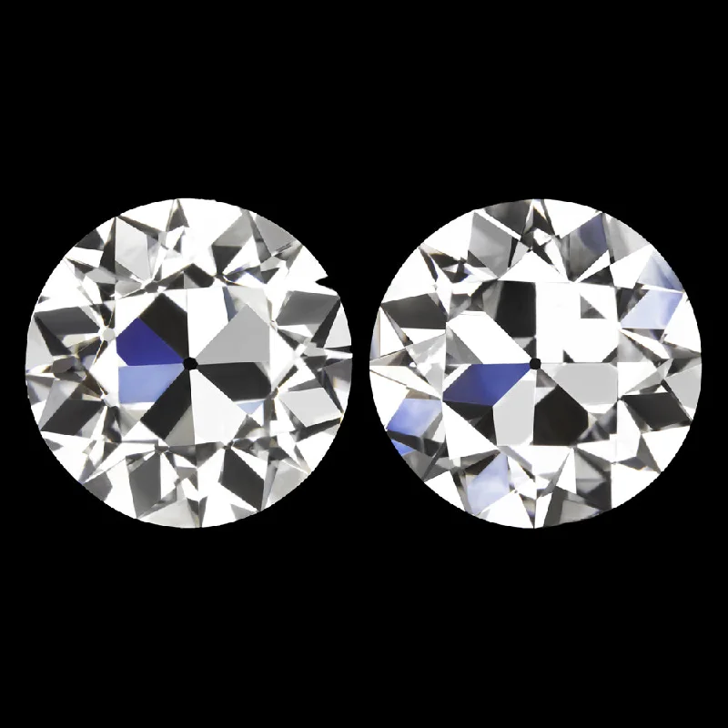 classic engagement rings for women -4.12ct OLD EUROPEAN CUT LAB CREATED DIAMOND STUD EARRINGS CERTIFIED E VS1 PAIR