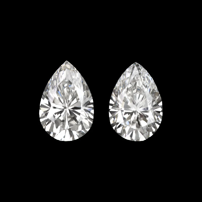 women’s promise bands -1/2 CARAT H VS1 PEAR SHAPE DIAMOND PAIR STUD EARRINGS NATURAL ACCENT STONES 0.5c