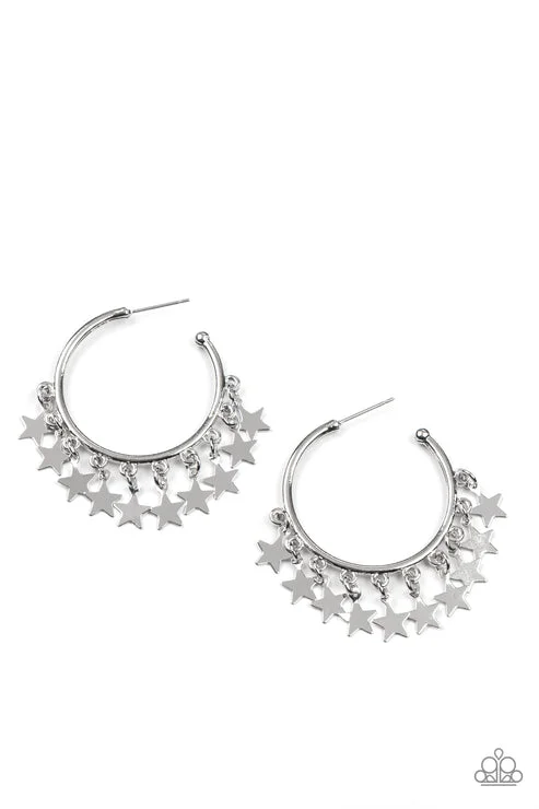 women’s dangle earrings -Happy Independence Day Silver Earring