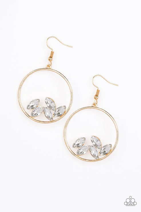 women’s elegant drop earrings -Cue The Confetti Gold Earring