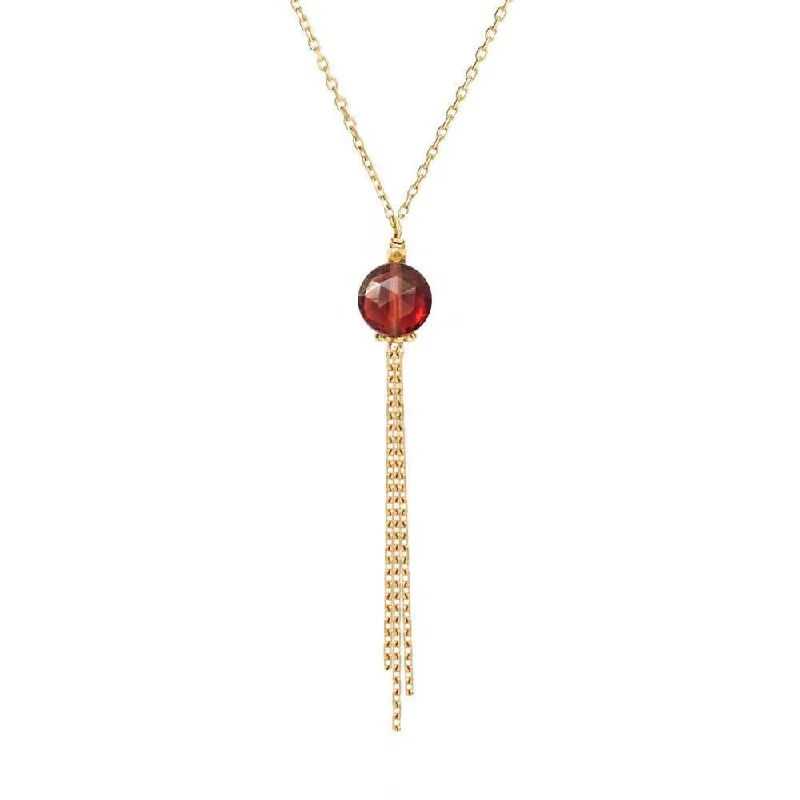 luxury necklaces for women -Medusa Necklace Red Garnet - 18k Gold