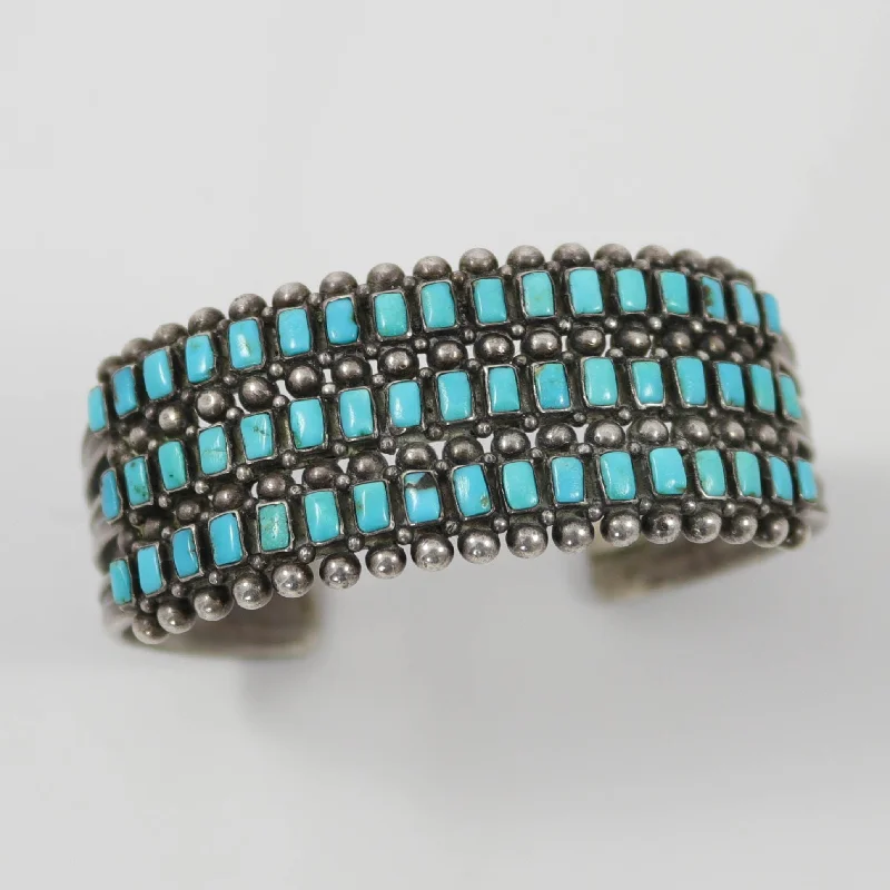 trendy bangles for women -1940s Turquoise Row Bracelet