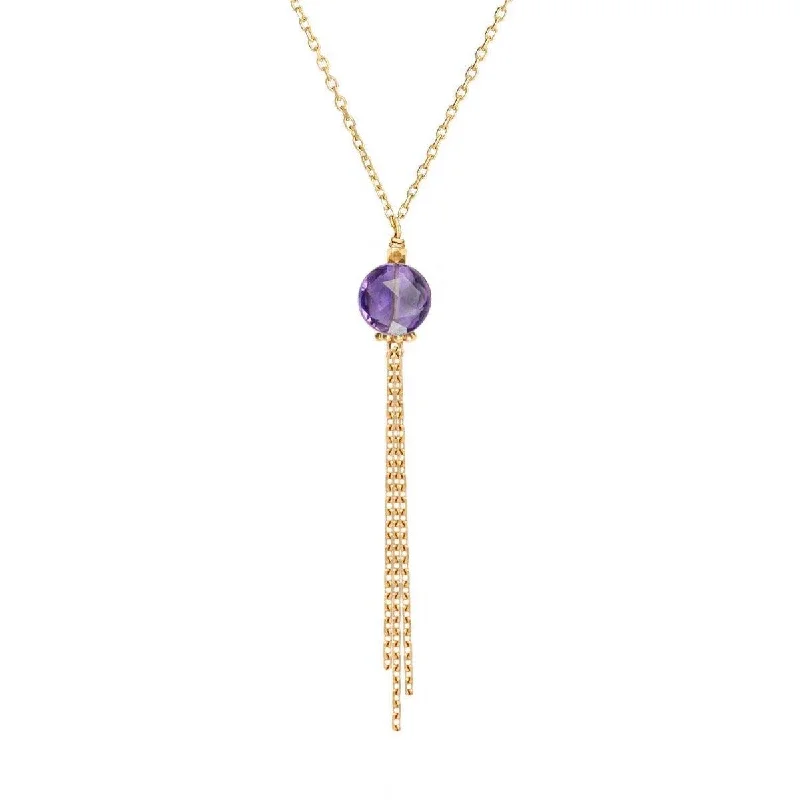 women’s choker necklaces -Medusa Necklace Amethyst - 18k Gold