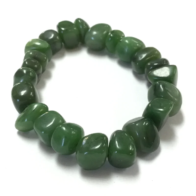 women’s engraved charm bracelets -Jade Irregular Bead Bracelet