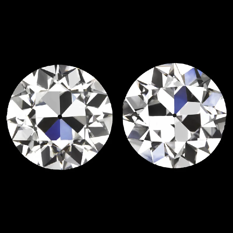 women’s statement diamond rings -4 CARAT OLD EUROPEAN CUT LAB CREATED DIAMOND STUD EARRINGS CERTIFIED PAIR 4ct