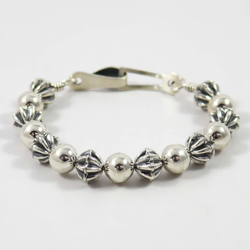 women’s friendship bracelets -Silver Bead Bracelet