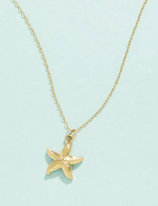 women’s stacking necklaces -Starfish Necklace 18"