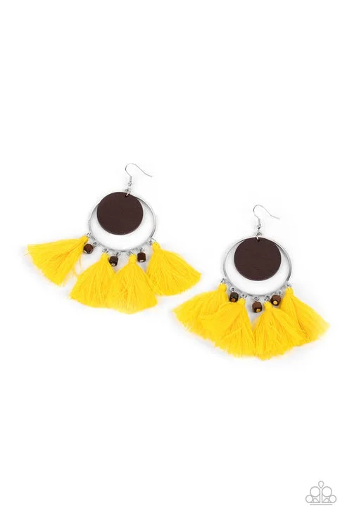 women’s gold stud earrings -Yacht Bait Yellow Earring