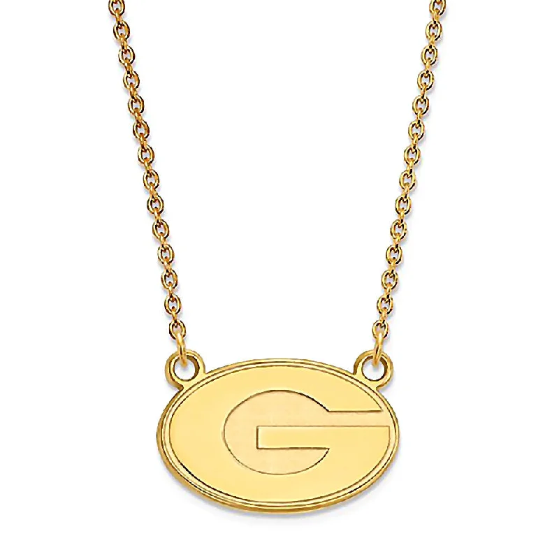 women’s heart pendant necklaces -University of Georgia 14K Yellow Gold Necklace Officially Licensed