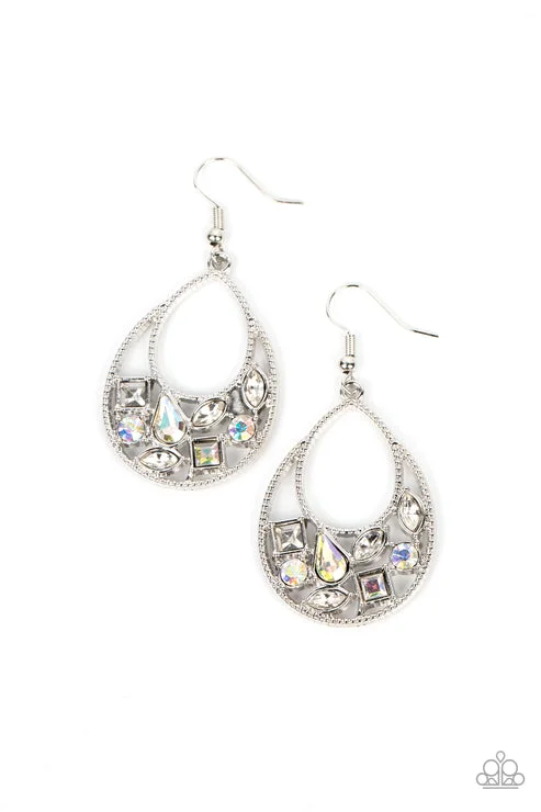 women’s gemstone drop earrings -Regal Recreation White Earring