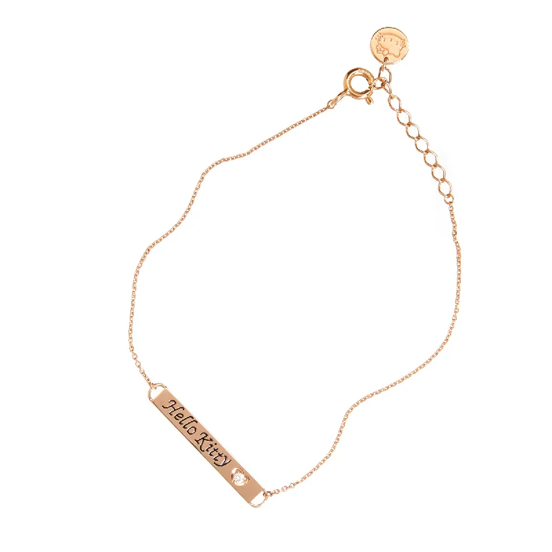 women’s gold bracelets -Hello Kitty Gold Bar Bracelet