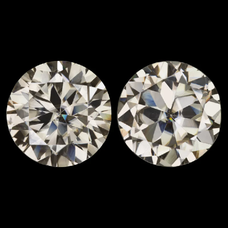 women’s engraved rings -4.56ct MOISSANITE MATCHED PAIR STUD EARRINGS 8.6mm ROUND BRILLIANT CUT LOOSE