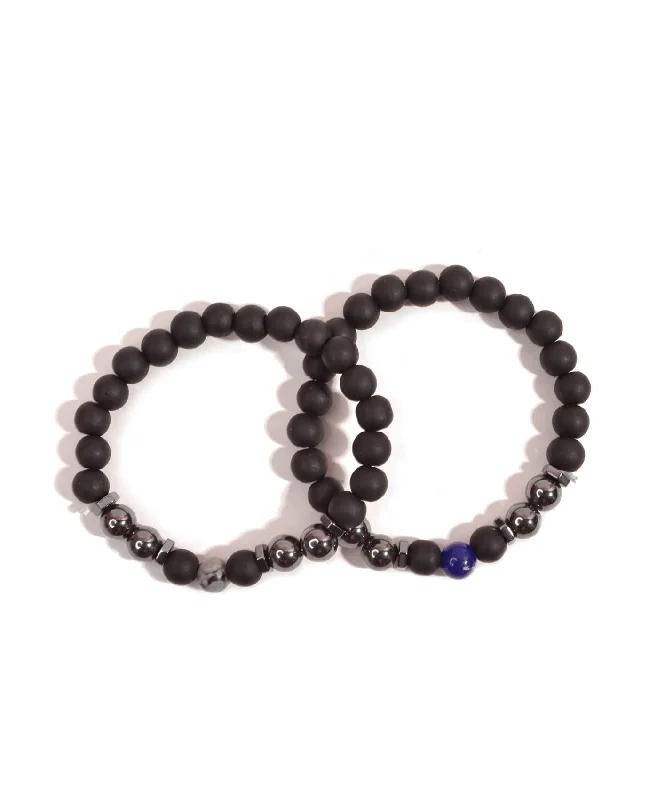 simple bracelets for women -Marble Bead Bracelet