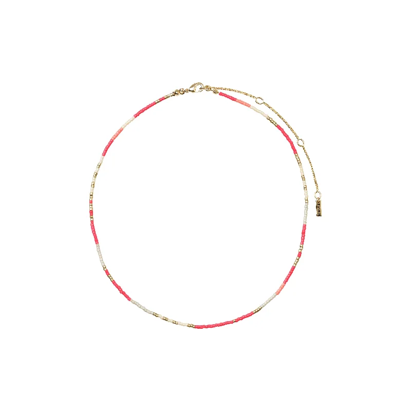 women’s boho necklaces -ALISON necklace pink, gold-plated