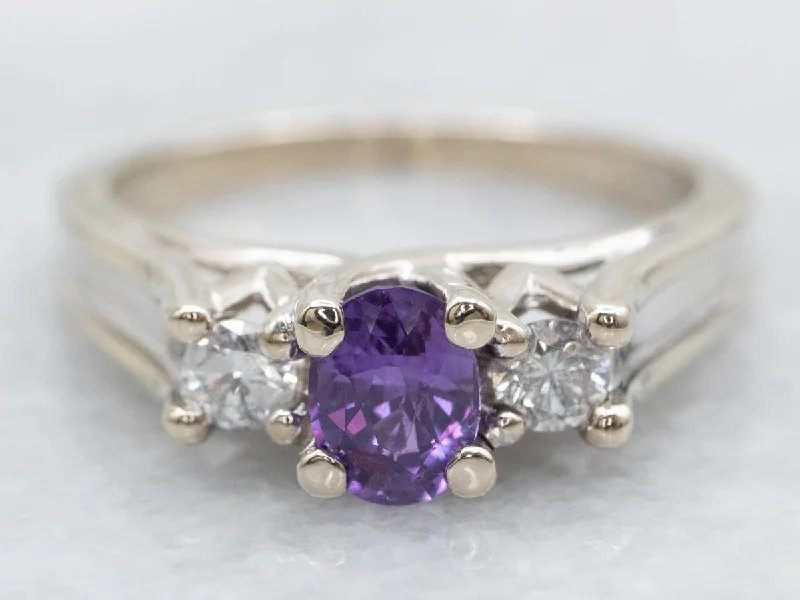 women’s antique-inspired engagement rings -Pink Sapphire and Diamond Ring