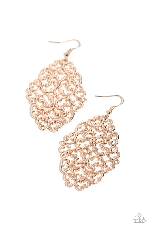 women’s minimalist earrings -Contemporary Courtyards - Rose Gold