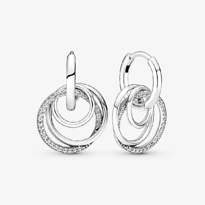 women’s opal drop earrings -Family Always Encircled Hoop Earrings