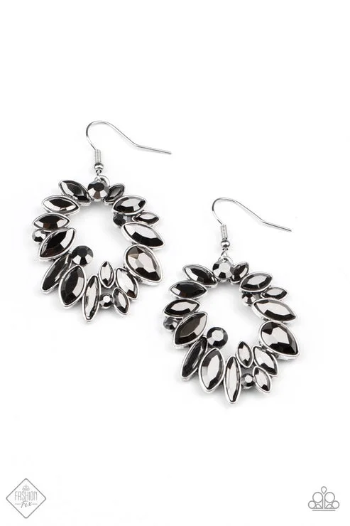 women’s statement gemstone earrings -Try As I DYNAMITE Silver Earring