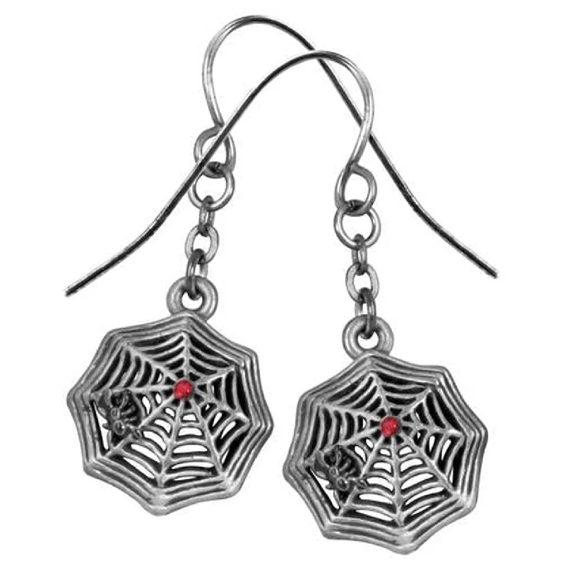 women’s gold drop earrings -Spider Web Earrings