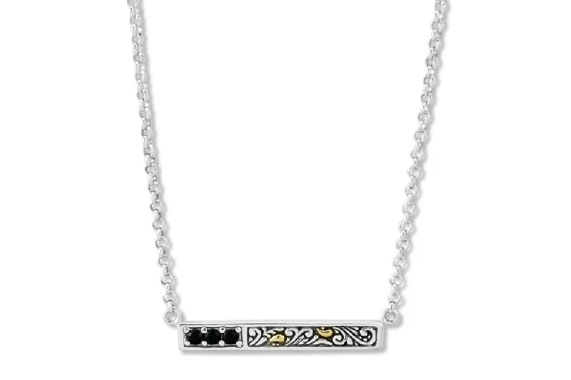 women’s cross necklaces -Barat Necklace- Onyx